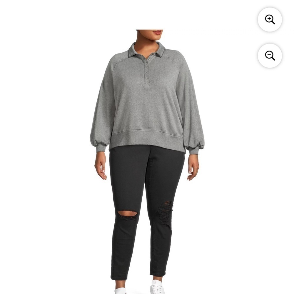 EUC Terra & Sky Women's Plus Size Polo Fleece Sweatshirt Green Size 0X - Picture 2 of 6